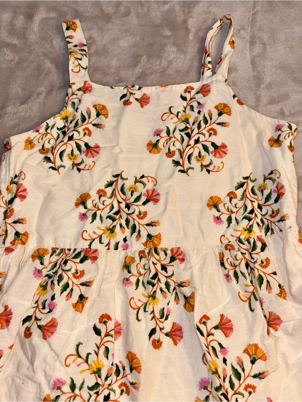 Old Navy Tiered Floral Dress Cottage Core Fairy Whimsical Youth Large (10-12)